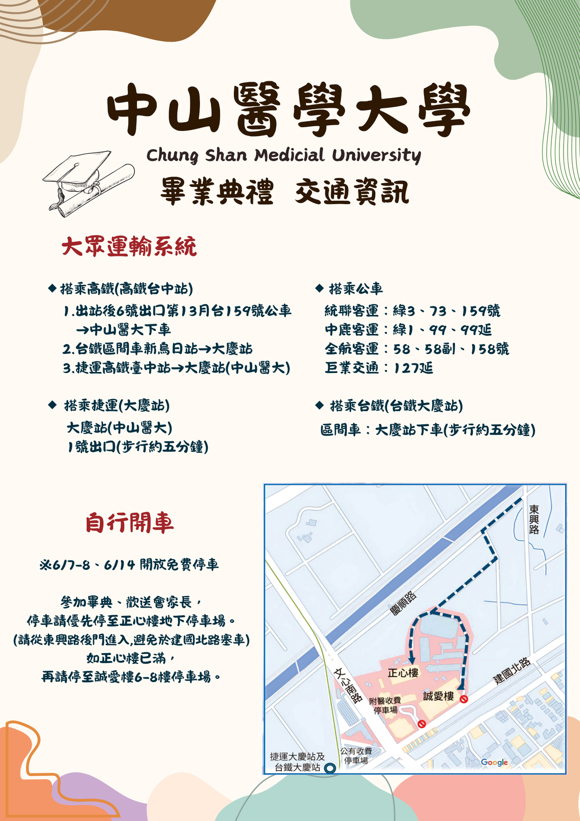 畢業典禮交通資訊